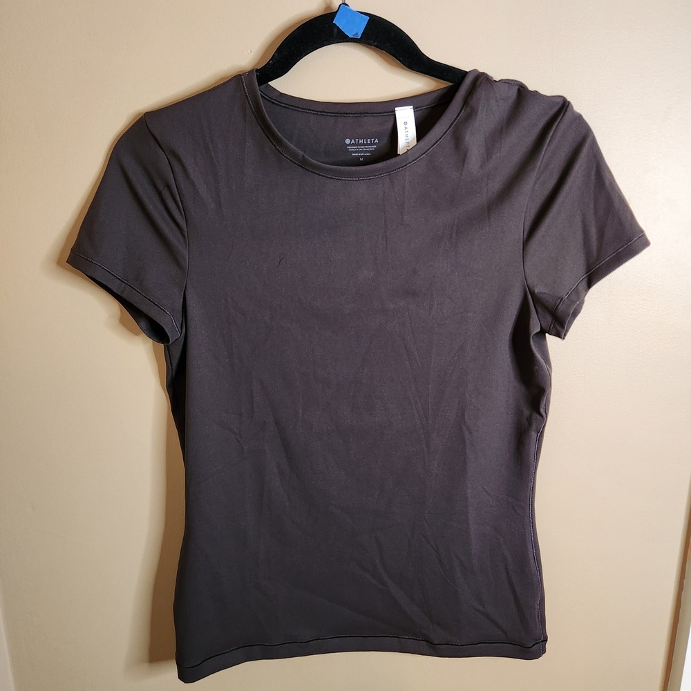 Athleta Body Move Crew Neck Tee Truffle Size M